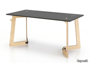 KARYA DESK LARGE - Rectangular workstation desk with cable management _ Esposit