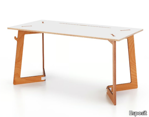 KARYA DESK LARGE - Rectangular workstation desk with cable management _ Esposit