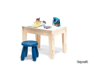 SQUARE TABLE - Square birch Kids table _ Esposit