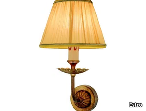 ADARA - LED brass and fabric wall lamp with fixed arm _ Estro