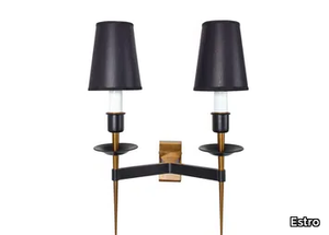 NELLY - LED brass and fabric wall lamp with fixed arm _ Estro