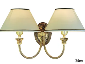 PRINCIPE - LED brass and fabric wall lamp with fixed arm _ Estro