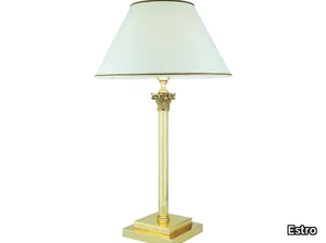 PRINCIPE - LED brass and fabric table lamp _ Estro