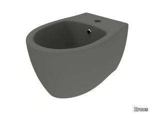 KITE - Contemporary style wall-hung bidet with overflow _ Ercos