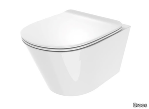 SURF - Wall-hung rimless ceramic toilet _ Ercos