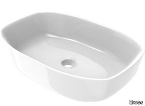 MUSA - Countertop rectangular ceramic washbasin _ Ercos