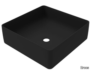 MUSA - Countertop square ceramic washbasin _ Ercos