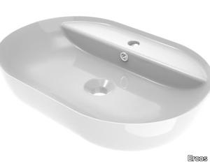 OLIMPIA - Countertop oval ceramic washbasin _ Ercos