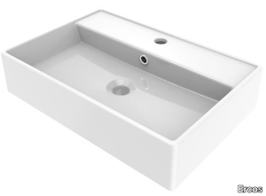 OLIMPIA - Countertop rectangular ceramic washbasin _ Ercos