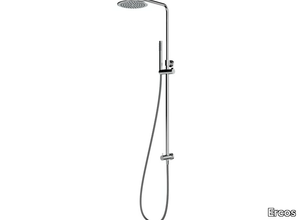 ROUND-T - Wall-mounted shower panel with overhead shower _ Ercos