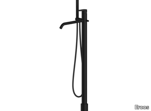 VERSILIA BLACK - Floor standing bathtub mixer with hand shower _ Ercos