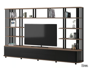 ECLIPSE - Freestanding wood veneer TV wall system _ Ersa