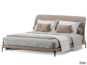 ANGKOR - Fabric double bed with upholstered headboard _ Ersa