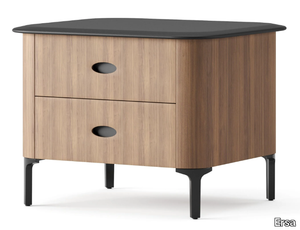 ANGKOR - Rectangular wooden bedside table with drawers _ Ersa