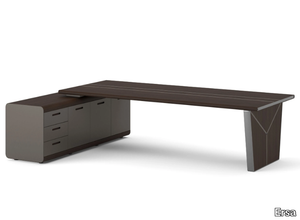 FLUX - L-shaped wooden executive desk with drawers _ Ersa