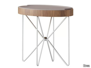 KILIG - Oval wood veneer coffee table with tray _ Ersa