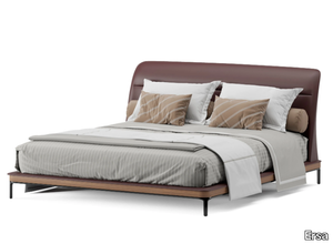LUCID - Upholstered leather double bed _ Ersa