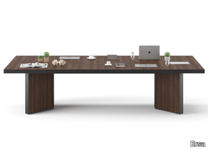 MEIRO - Rectangular wooden meeting table with cable management _ Ersa