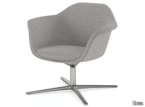 POLAR - Swivel with 4-spoke base fabric easy chair with armrests _ Ersa