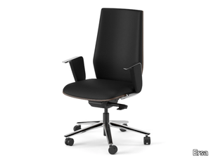 TALIA - Swivel leather office chair with castors _ Ersa