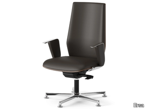 TALIA - Swivel leather office chair with 5-Spoke base _ Ersa