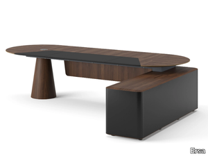 TEAR - L-shaped wooden executive desk with drawers _ Ersa