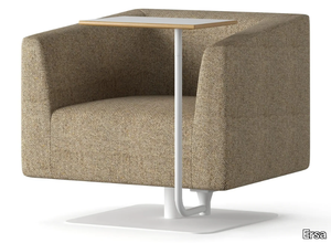 THIN - Fabric easy chair with armrests with integrated magazine rack _ Ersa