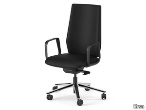 TIANA - Swivel leather office chair with castors _ Ersa