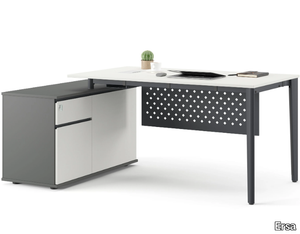 TUANA - L-shaped wooden office desk with drawers _ Ersa