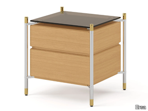 TUBE - Rectangular wooden bedside table with drawers _ Ersa