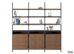 FIELD - Floor-ceiling mounted painted metal bookcase with drawers _ Ersa