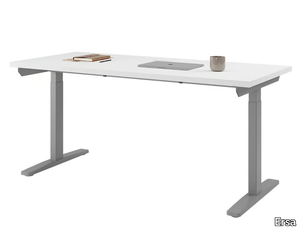 FUJI - Height-adjustable laminate office desk with cable management _ Ersa