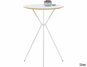 KILIG - Round laminate high table with metal base _ Ersa