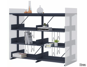 LIN - Open double-sided painted metal bookcase _ Ersa