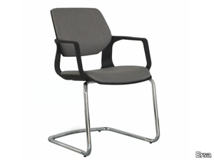 MOIRA - Cantilever fabric chair with armrests open back _ Ersa