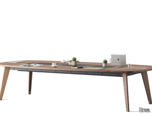 MIKADO - Oval wood veneer meeting table with cable management _ Ersa