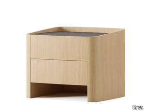 NYKS - Wood veneer bedside table with drawers _ Ersa