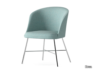 PREMIER - Leather and fabric chair with armrests and footrest _ Ersa