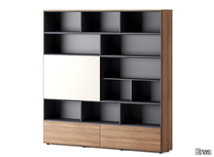 TOSKA - Wall-mounted bookcase with drawers _ Ersa