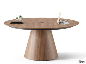 TEAR - Round wood veneer meeting table _ Ersa