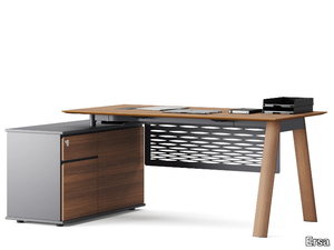 YOKA - Rectangular wooden executive desk with drawers _ Ersa