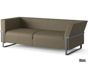 NOOR - 2 seater sled base leather sofa _ Ersa