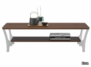 RAVEL - Rectangular wood veneer coffee table with integrated magazine rack _ Ersa