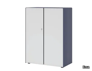 STEAM - Tall melamine office storage unit with hinged doors with lock _ Ersa