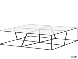 SQUADRO - Low square glass and metal coffee table _ Ersa