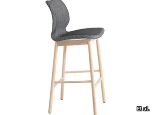 UNI 393M - High upholstered stool with back _ Et al.