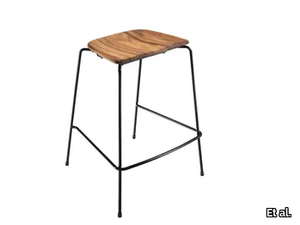 FLINT 549 - Iroko stool with footrest _ Et al.