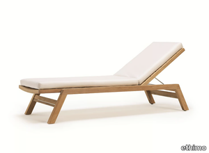 COSTES - Recliner teak sun lounger with castors _ Ethimo