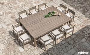 COSTES - Rectangular wooden garden table _ Ethimo