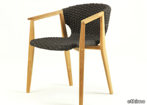 KNIT - Synthetic fabric garden chair with armrests _ Ethimo